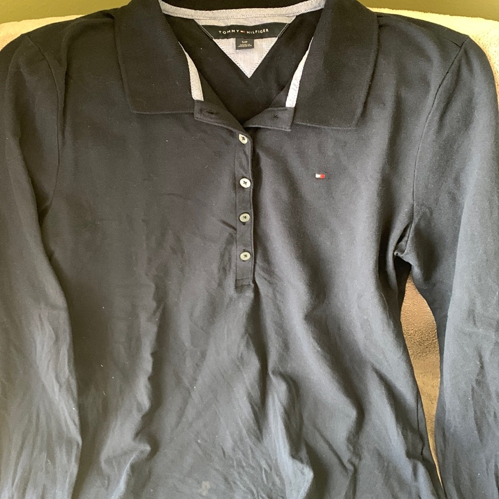 Tommy Hilfiger mesh long sleeve polo shirt LIKE NEW